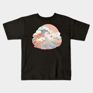 The Great Wave Off Kanagawa, Ocean Japanese Art Style Kids T-Shirt